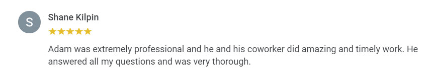 Seal King Customer Google My Business Review from 07/27/2022