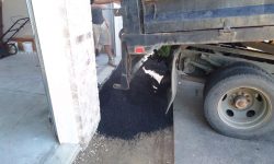 Pour In New Hot Asphalt for Apron