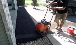 Mechanically Compact New Asphalt Driveway Apron