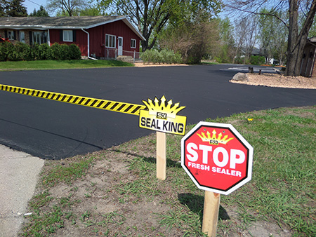 Commercial Sealcoating of a Business Parking Lot Ellendale, MN