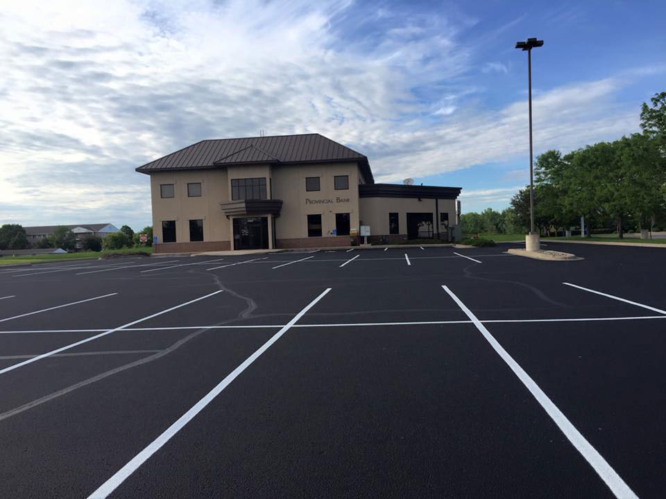 Bank Parking Lot Repaired & Asphalt Sealcoated